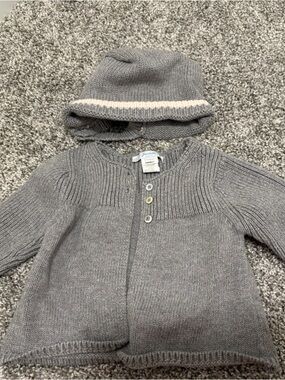 Jacadi Baby Cashmere+Cotton Cardigan and Hat